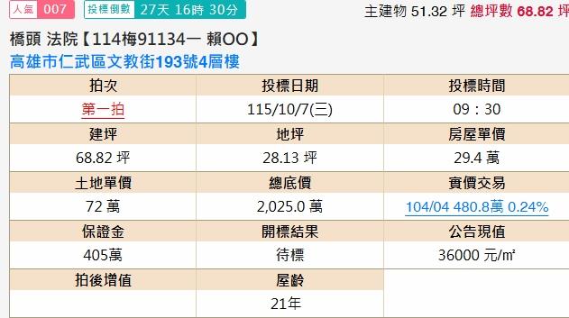 高雄仁武透天法拍-2