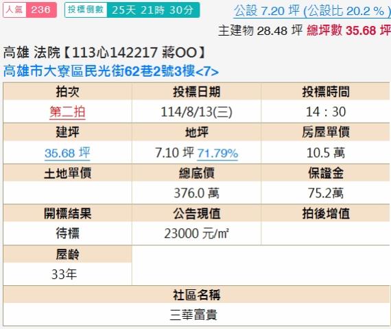 高雄華廈法拍-2