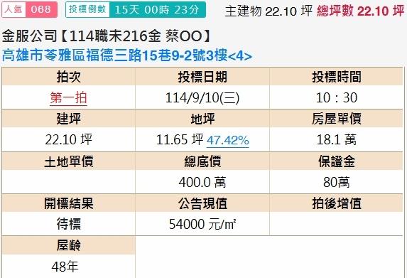 苓雅公寓法拍-2