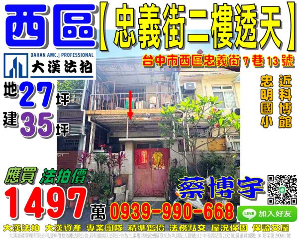 西區忠義街法拍屋透天