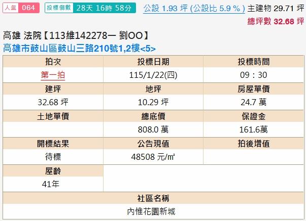 鼓山拍賣公寓-2