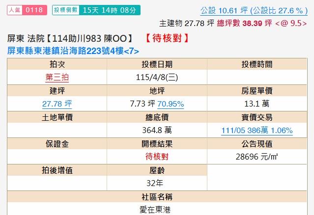 屏東東港大樓法拍-2