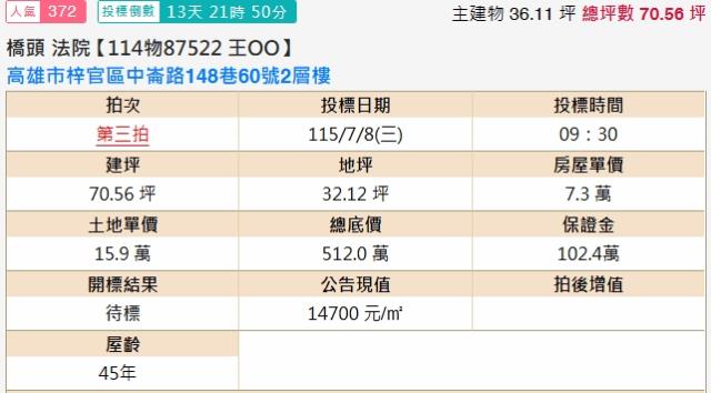 高雄梓官透天拍賣-2
