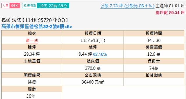 高雄橋頭法拍公寓-2