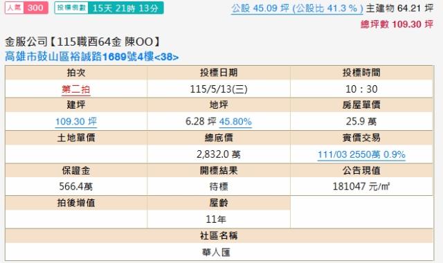 鼓山大樓法拍-2