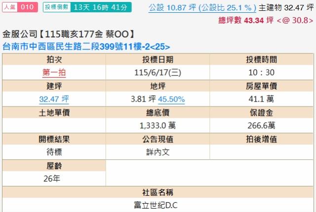 台南中西區法拍大樓-2