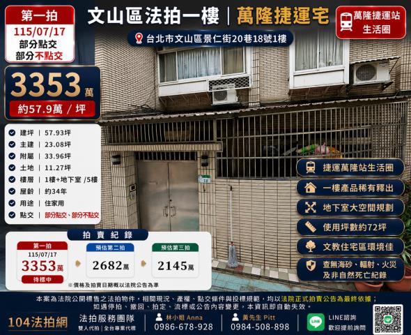 台北文山區一樓法拍-1